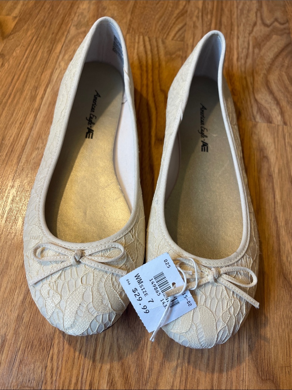 Women’s American Eagle Outfitters Cream Lace Ballet Flats